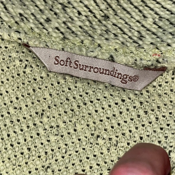 Soft Surroundings lime green Woven sweater button neck Pullover Henley, cotton L - Picture 11 of 14